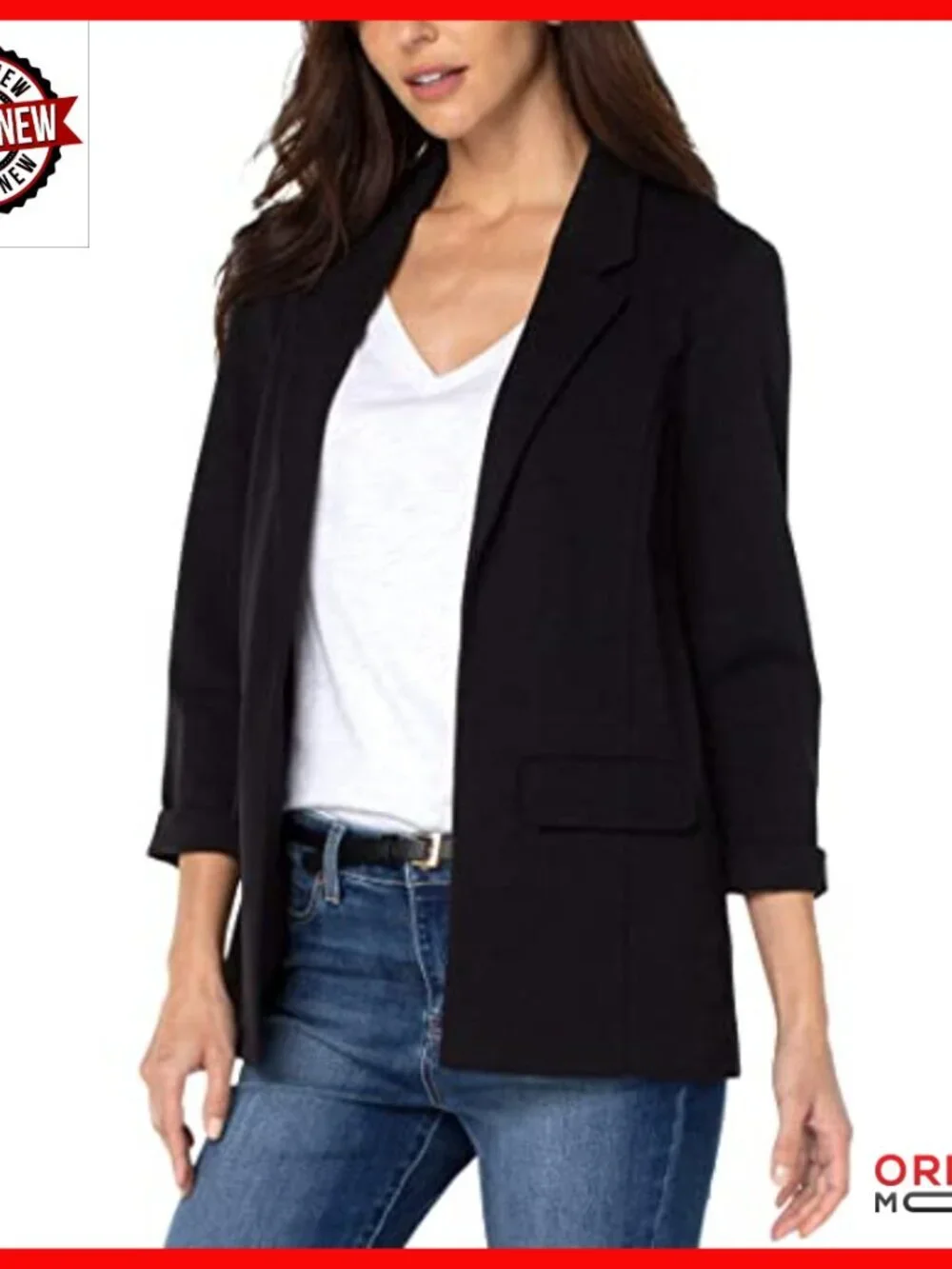 Petite Boyfriend Blazer with Princess Darts, Super Stretch Ponte Fabric